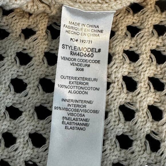 Spendid Cotton Mesh Maxi Dress Size MEDIUM Open Knit Cream Crochet Boho - Picture 8 of 10